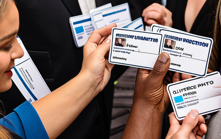 **Image Prompt:** A diverse group of people networking at an industry event, focused on event planning, with name tags and business cards visible. Emphasis on connection and collaboration.