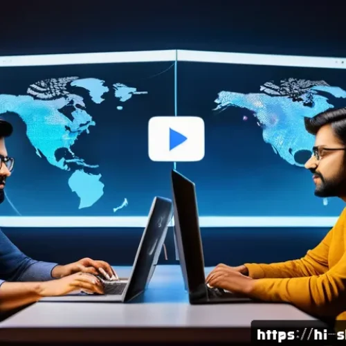 공연기획사의 기술 활용 사례 - A vibrant digital studio scene featuring a diverse team of content creators analyzing real-time soci...