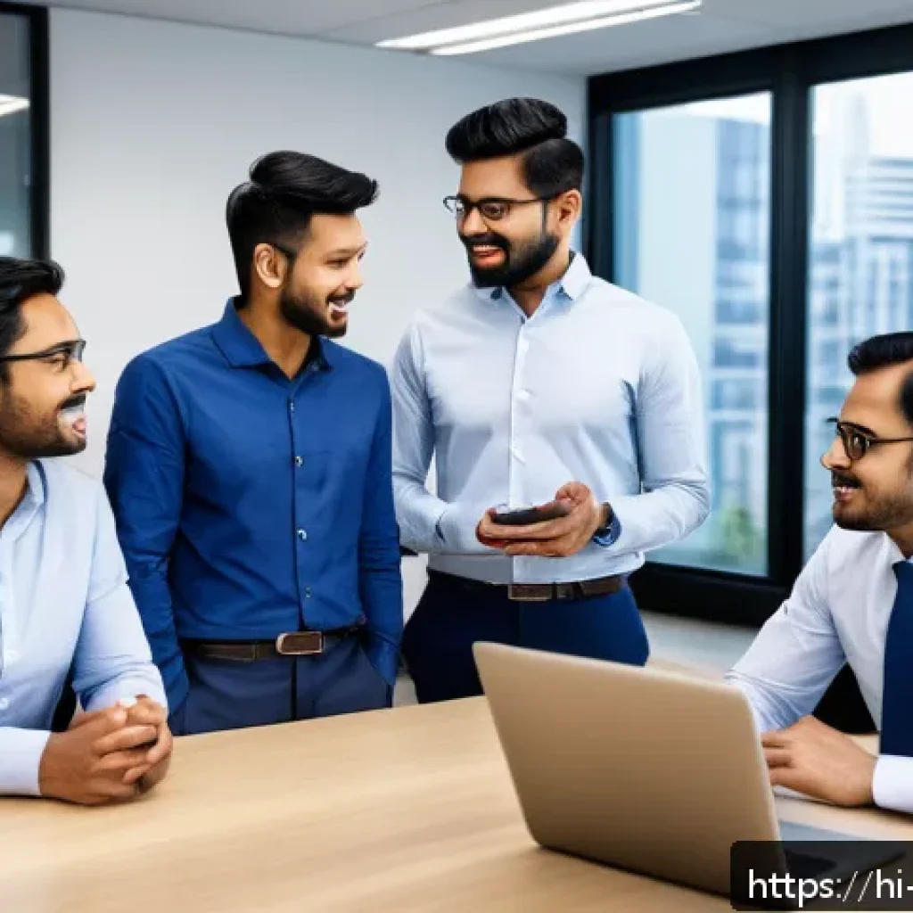 공연기획사의 외국어 능력 필요성 - A professional performance agency team in a modern office setting, engaging in multilingual communic...